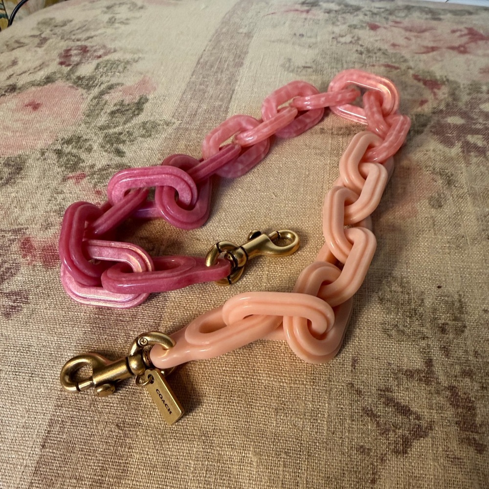 Coach resin chain strap in pink multi